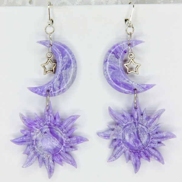 Amethyst Sun Moon Danglers